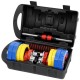 Coloured barbells with barbell function in a case HMS SKC20 2 x 10 kg Coloured barbells with barbell function in a case HMS SKC20 2 x 10 kg