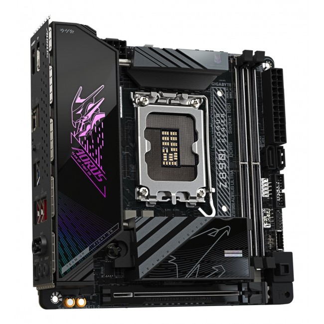 GIGABYTE Z890I AORUS ULTRA Motherboard - Supports Intel Core Ultra (Series 2) CPUs, 8+1+2 phases VRM, up to 8800MHz DDR5 (OC), 1xPCIe 5.0 + 1xPCIe 4.0, Wi-Fi 7, 2.5GbE LAN, Thunderbolt 4 GIGABYTE Z890I AORUS ULTRA Motherboard - Supports Intel Core Ultra (Series 2) CPUs, 8+1+2 phases VRM, up to 8800MHz DDR5 (OC), 1xPCIe 5.0 + 1xPCIe 4.0, Wi-Fi 7, 2.5GbE LAN, Thunderbolt 4