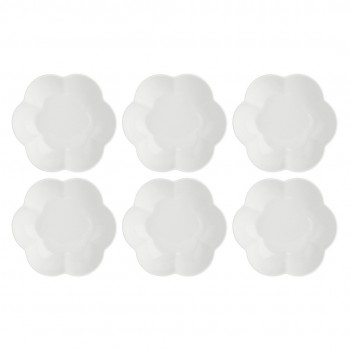 Set of 6 Villadeifiori Soup Plates - White, 20 cm