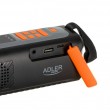 Adler AD 1920 Emergency radio Solar panel / Crank / Powerbank 4500 mAh Black