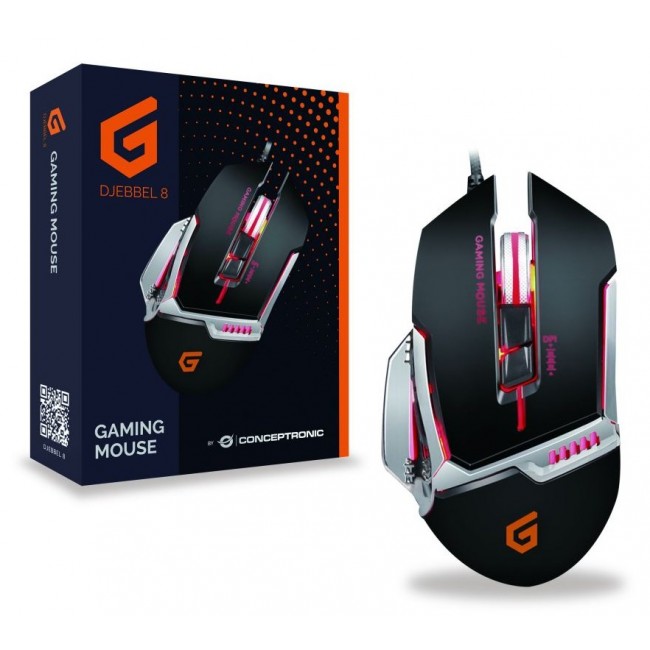 Conceptronic DJEBBEL 8, Gaming USB Mouse, 8 Programmable Buttons, 4000 DPI Conceptronic DJEBBEL 8, Gaming USB Mouse, 8 Programmable Buttons, 4000 DPI