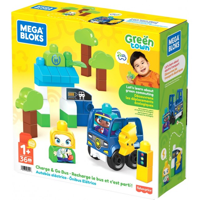 MEGA BLOKS HDX90 GREEN TOWN CHARGE & GO BUS