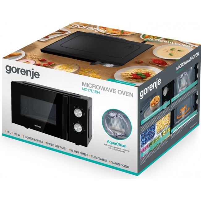 Gorenje MO17E1BH microwave Countertop Solo microwave 17 L 700 W Black Gorenje MO17E1BH microwave Countertop Solo microwave 17 L 700 W Black
