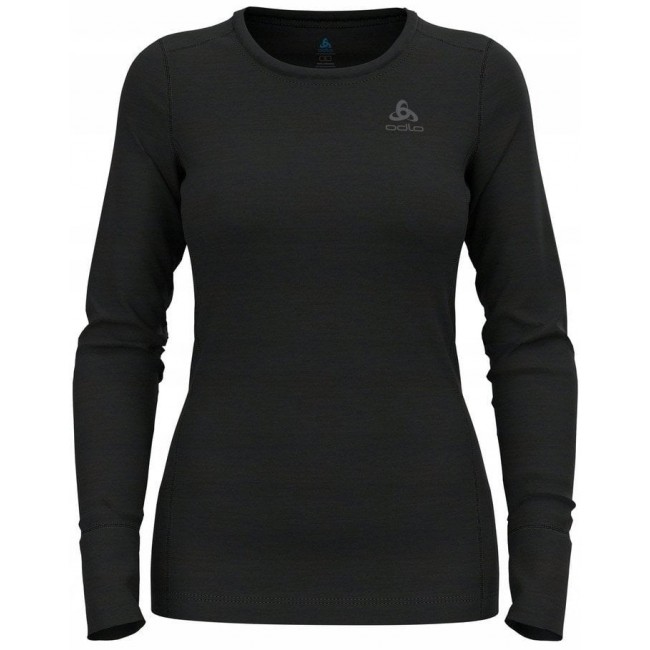 Odlo BL TOP crew neck l/s MERINO 200 women's T-shirt, size S, black Odlo BL TOP crew neck l/s MERINO 200 women's T-shirt, size S, black