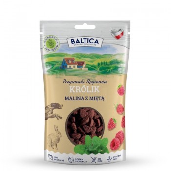 BALTICA Przysmaki region w Rabbit with raspberry and mint - dog treat - 100g