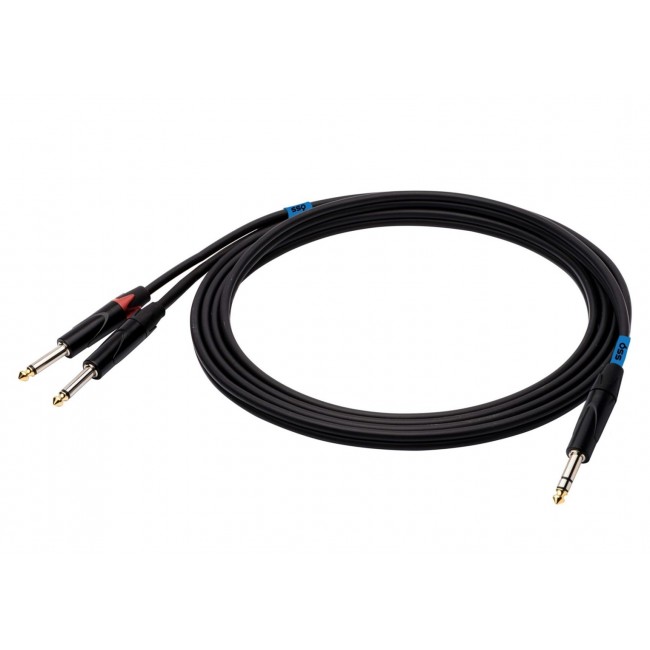 SSQ JSJM2 SS-1453 Cable Jack Stereo - 2x Jack Mono 2 m Black