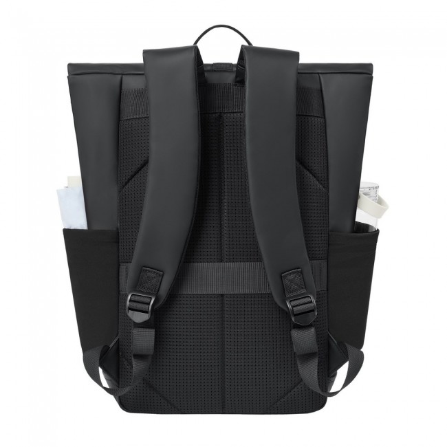 Rivacase Eden backpack Roll top backpack Black Polyester, PU leather