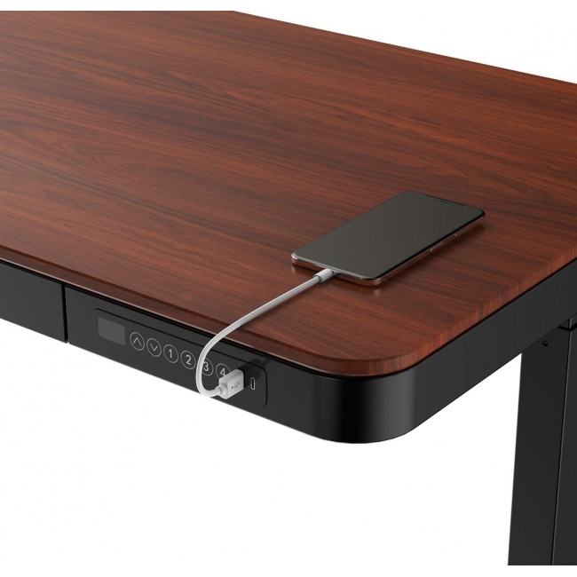 ACTIVEJET desk with electric height adjustment 120x60 ET119S black/walnut