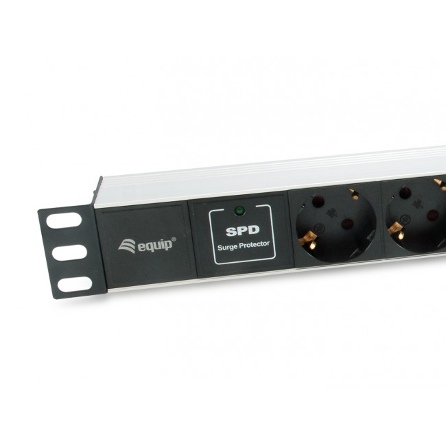 Equip 333315 power distribution unit (PDU) 7 AC outlet(s) 1U Black, Silver