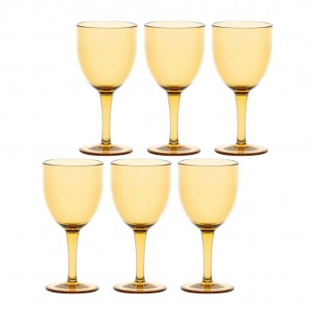 ROSE&TULIPANI FIABA Set of 6 acrylic wine glasses 400 ml, amber