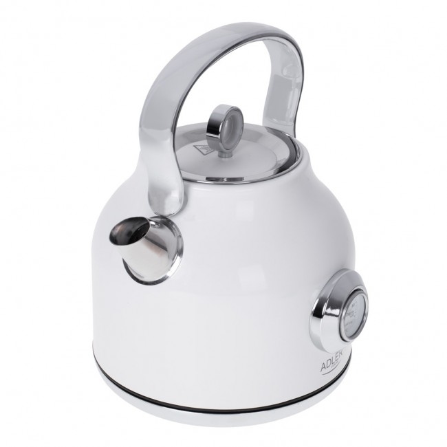 Adler | Kettle with a Thermomete | AD 1346w | Electric | 2200 W | 1.7 L | Stainless steel | 360 rotational base | White