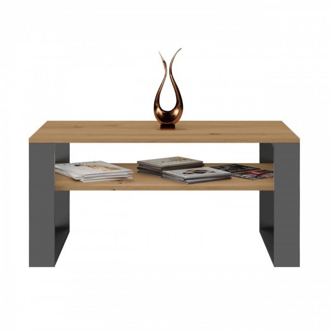 MODERN 1P ARTISAN COFFEE TABLE WITH ANTHRACITE LEG