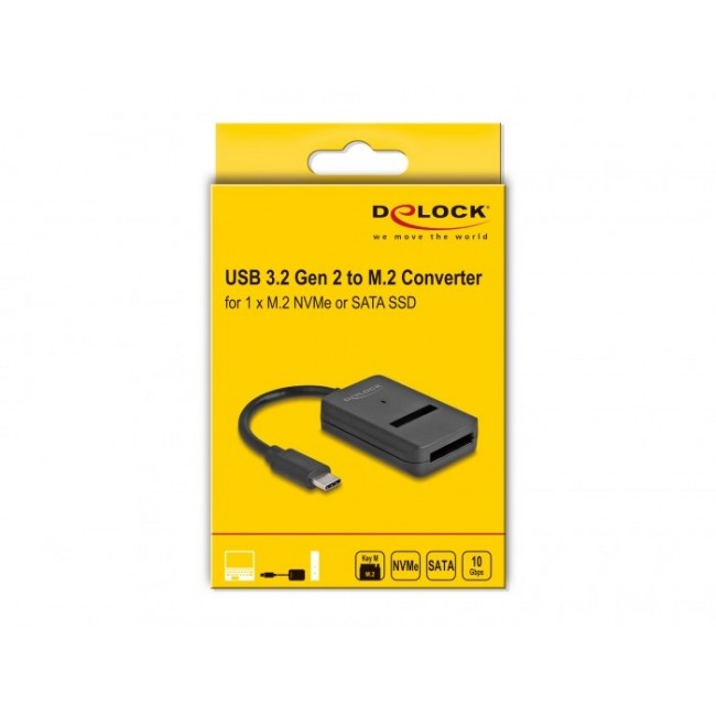 DeLOCK Combo Converter for M.2 NVMe PCIe or SATA SSD with USB Type-C 10 Gbps DeLOCK Combo Converter for M.2 NVMe PCIe or SATA SSD with USB Type-C 10 Gbps