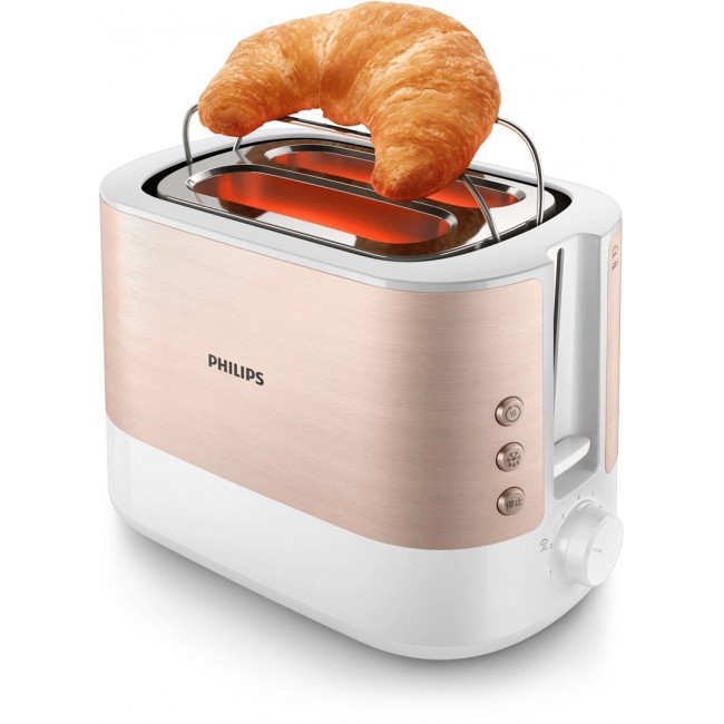 Philips Viva Collection HD2638/11 toaster 7 2 slice(s) 950 W Rose gold, White