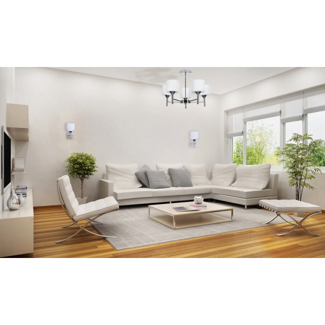 Classic chandelier pendant ceiling lamp Activejet MIRA Chrome 5xE27 for living room