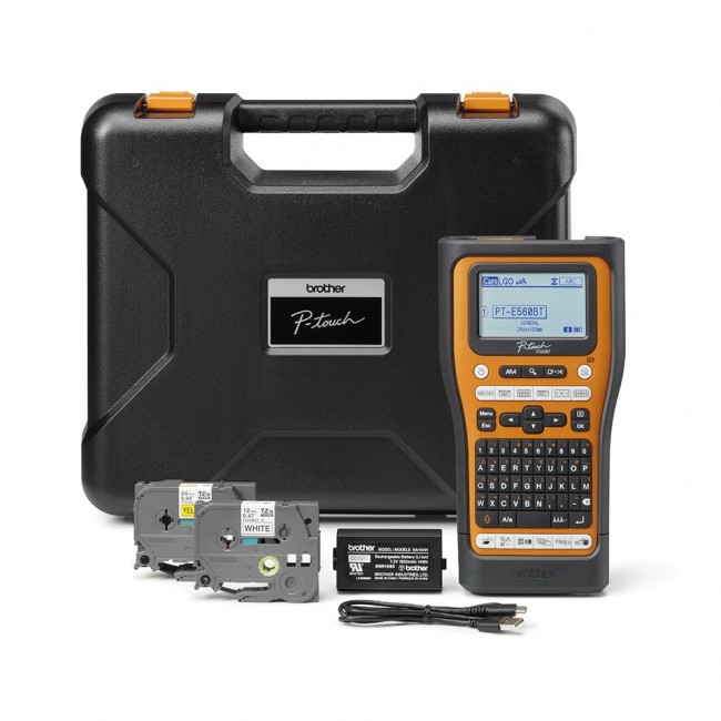 Brother PT-E560BTVP label printer Thermal transfer 180 x 180 DPI 20 mm/sec Wired & Wireless HSE/TZe Bluetooth QWERTZ Brother PT-E560BTVP label printer Thermal transfer 180 x 180 DPI 20 mm/sec Wired & Wireless HSE/TZe Bluetooth QWERTZ