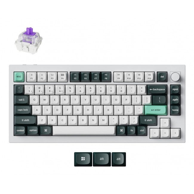 Keychron Q1 HE keyboard Universal USB + RF Wireless + Bluetooth White Keychron Q1 HE keyboard Universal USB + RF Wireless + Bluetooth White