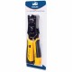 Intellinet Universal Modular Plug Crimping Tool and Cable Tester, 2-in-1 Crimper and Cable Tester: Cuts, Strips, Terminates and Tests, RJ45/RJ11/RJ12/RJ22