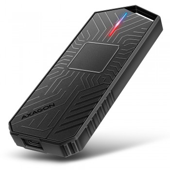Axagon EEM2-GAM, USB-C 10Gbps - NVMe & SATA SSD GAME M.2 box, bezšroubkov SSD enclosure Black
