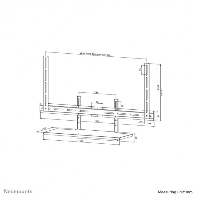 Neomounts AV40-500BL Keyboard shelf kit 43-110