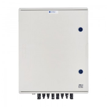 Switchgear attached DCAC hermetic IP66 EMITTER with DC surge arrester Dehn 1000V type 2, 6 x PV string, 6 x MPPT // og. AC Dehn type 2, 100A 3-F, FR 100A, syg. Faz + Socket