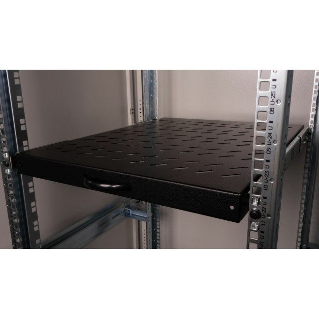 Equip Sliding Shelf 19', 1U, 800MM, Black