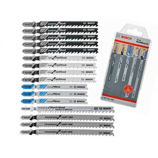 Bosch 2 607 011 438 jigsaw/scroll saw/reciprocating saw blade Jigsaw blade Carbide 15 pc(s)