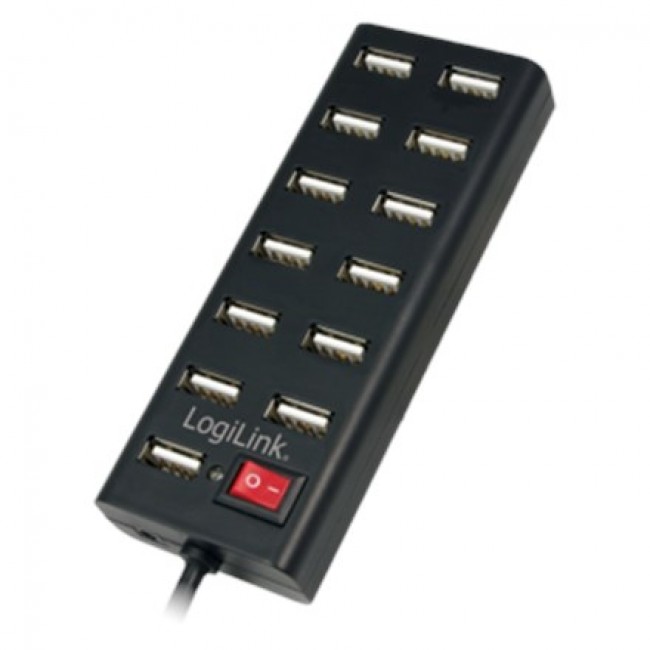 LogiLink UA0126 interface hub USB 2.0 480 Mbit/s Black