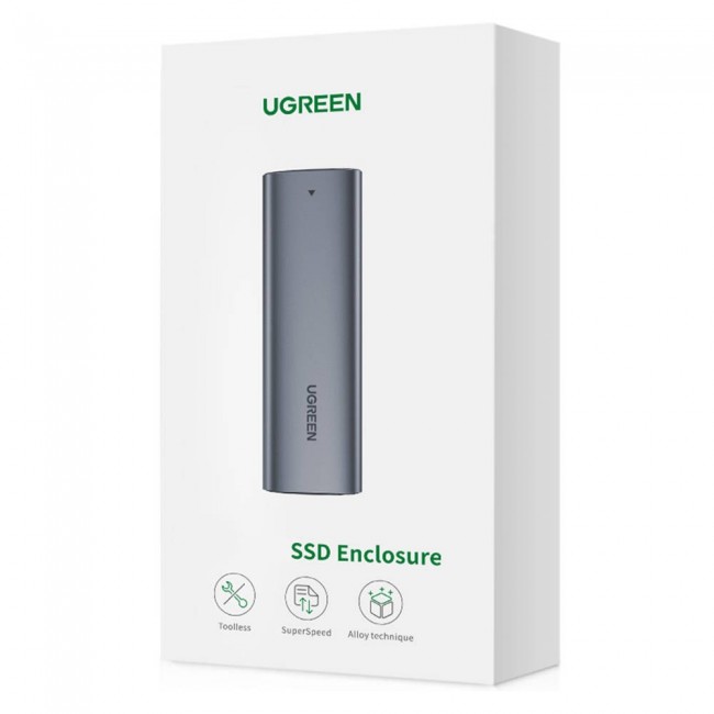 Ugreen M.2 B-Key SATA 3.0 hard drive enclosure 5Gbps grey + USB Type-C cable (CM400)