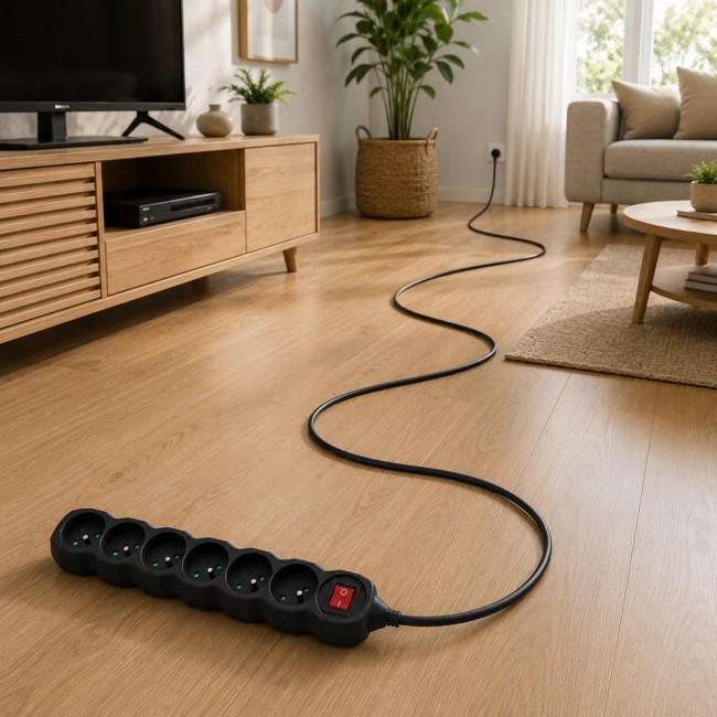Esperanza ELK219K Power strip 6GN/5M Black