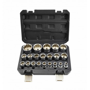 AW SPLINE SOCKET SET 21pcs. 12-ANGLE. 1/2