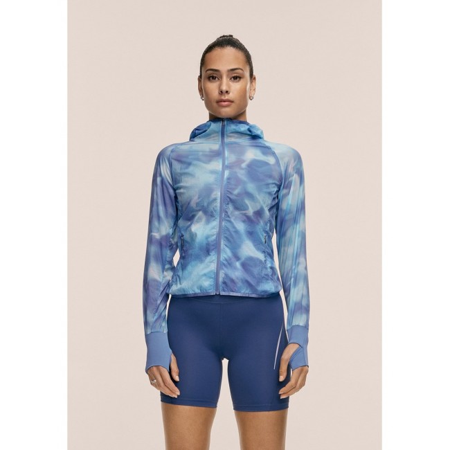 Kurtka damska CASALL Breeze Printed Running Jacket kolor granatowy - M