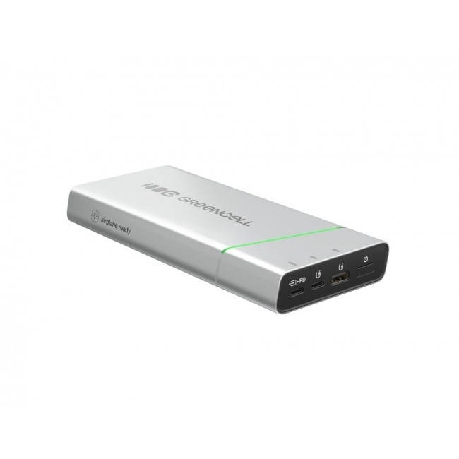 Green Cell PBPLGC20P power bank Lithium-Ion (Li-Ion) 20800 mAh Aluminium, Black, Green, Light grey, Silver