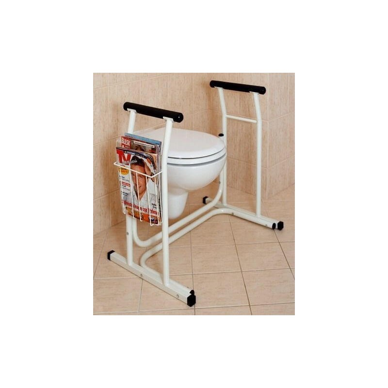 Verstellbarer Toilettensitz mit Platz f r Zeitung wei 