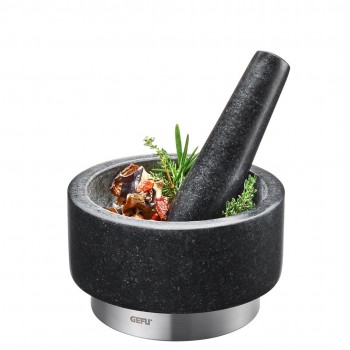 GEFU 35300 mortar/pestle Black, Stainless steel Granite, Stainless steel