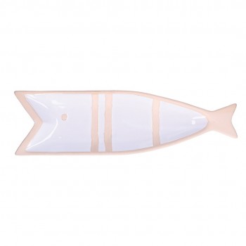 RITUALI DOMESTICI PELAGICOILLOGICO Plate Fish White 38.5 x 11 x 3 cm