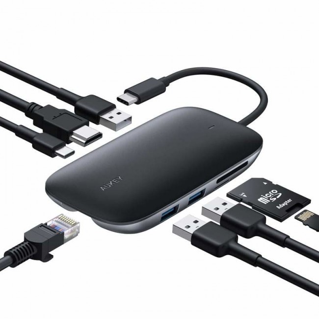AUKEY CB-C71 interface hub 5000 Mbit/s Black AUKEY CB-C71 interface hub 5000 Mbit/s Black