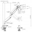 Maclean Monitor Mount, Double Arm, Gas Spring, 17