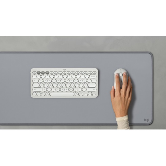 Logitech Pebble 2 Combo keyboard Mouse included Universal RF Wireless + Bluetooth QWERTY US International White