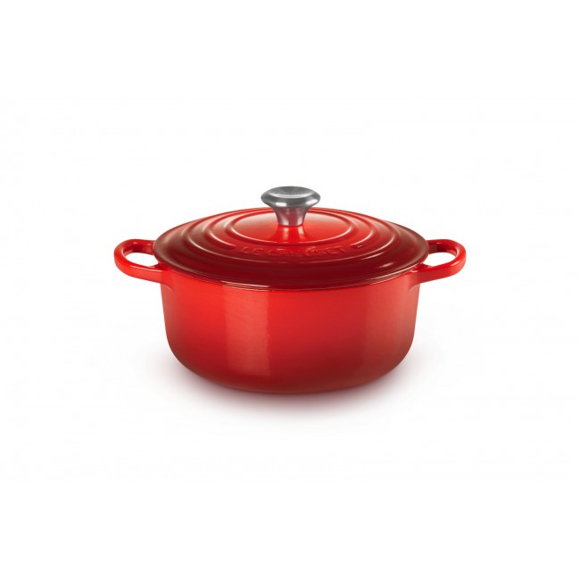 Le Creuset Round Roaster, Cherry, 22cm Le Creuset Round Roaster, Cherry, 22cm