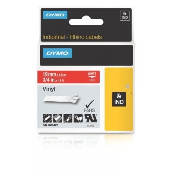 DYMO Rhino Band Vinyl 19mmx5.5m wei - rot