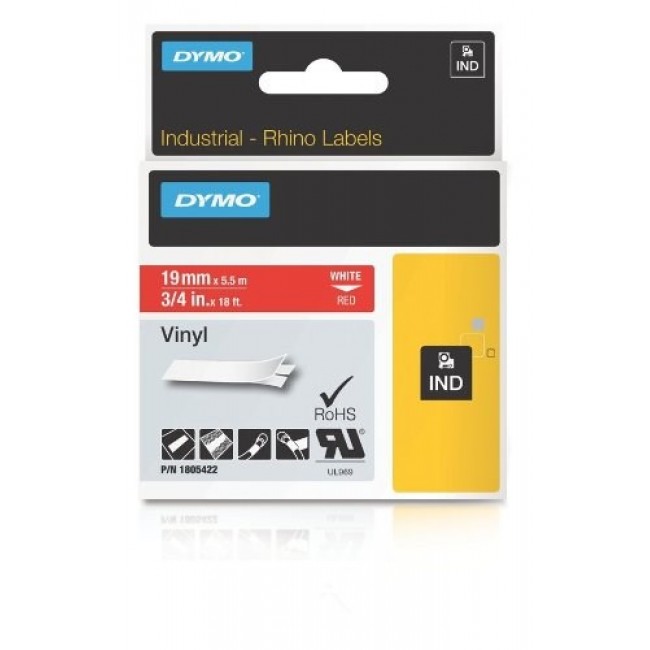 DYMO Rhino Band Vinyl 19mmx5.5m wei - rot DYMO Rhino Band Vinyl 19mmx5.5m wei - rot