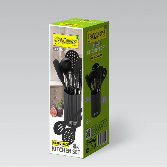 Kitchen utensils MAESTRO MR-1542-BLACK 8 elements Black Kitchen utensils MAESTRO MR-1542-BLACK 8 elements Black