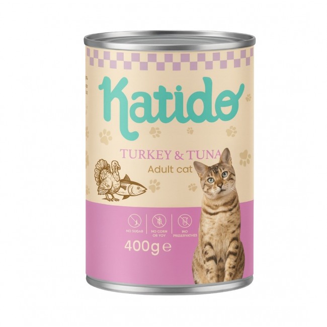 KATIDO Turkey with tuna - wet cat food - 400g