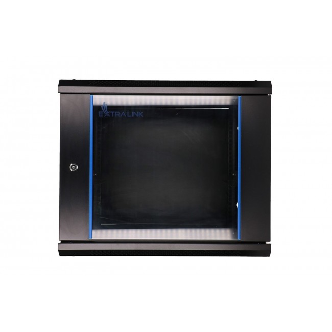 Extralink Rackmount cabinet 9U 600x600 Black wall mounted