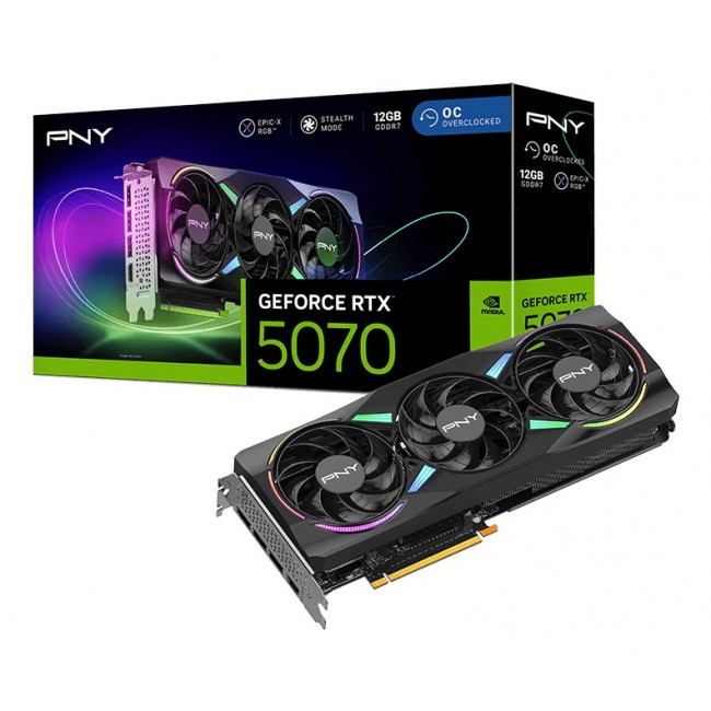 PNY GeForce RTX 5070 EPIC-X RGB OC NVIDIA 12 GB GDDR7 PNY GeForce RTX 5070 EPIC-X RGB OC NVIDIA 12 GB GDDR7