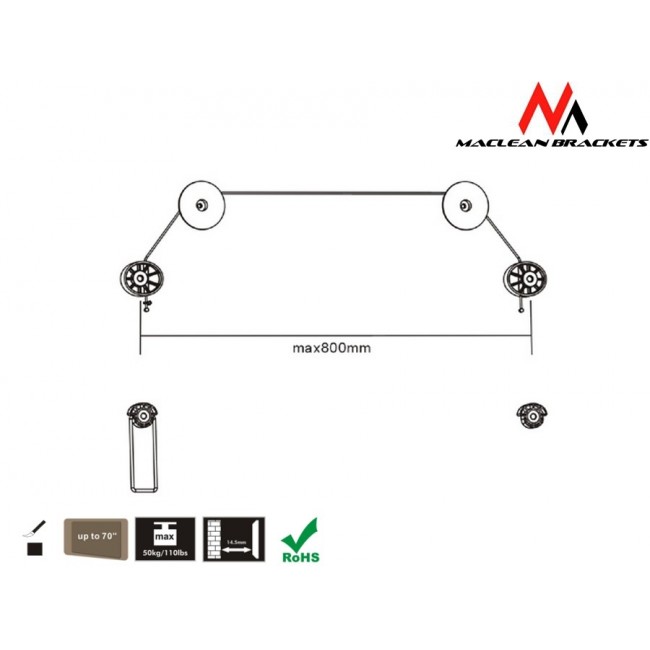 Maclean MC-557 Ultra Slim TV Wall Mount Bracket Holder LED 37-70