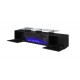 RTV cabinet ROVA with electric fireplace 190x37x48 cm black/black gloss RTV cabinet ROVA with electric fireplace 190x37x48 cm black/black gloss