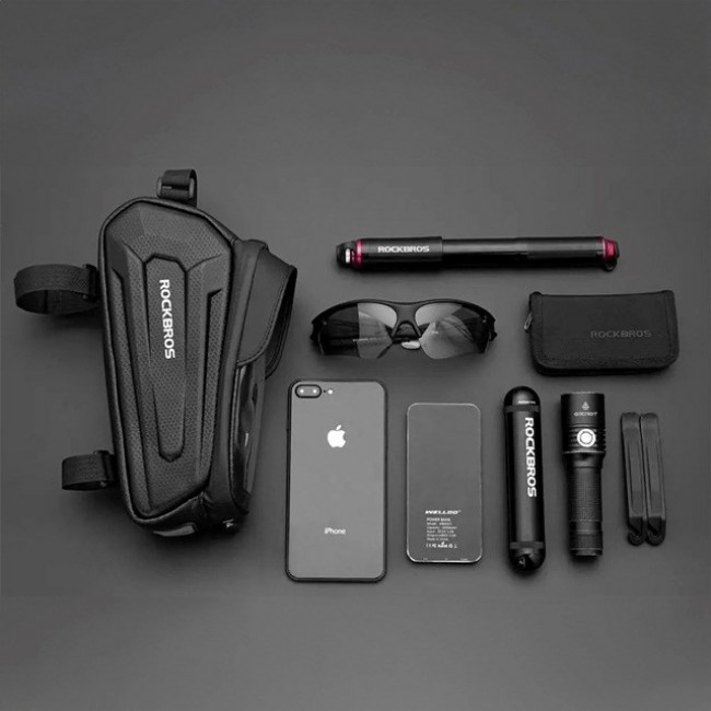 Rockbros B68 Bike frame bag Phone pocket 1.7l Black Rockbros B68 Bike frame bag Phone pocket 1.7l Black