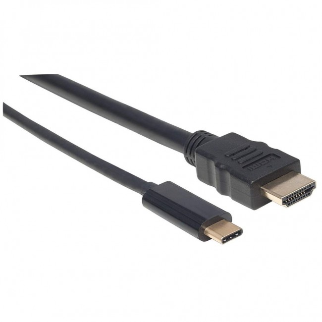 Manhattan USB-C to HDMI Cable, 4K@30Hz, 1m, Black, Male to Male, Three Year Warranty